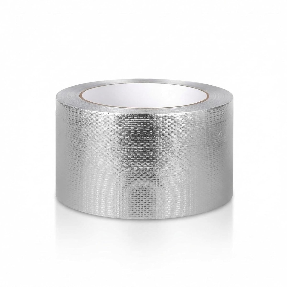1 stuk met grid-versterkte aluminium plakband, 80 mm x 25 m x 0.15 mm, hittebestendig, zelfklevend, voor isolatie, reparatie en verzegeling | Aluminiumfolie, isolatietape, hittebestendig, zelfklevend, buisisolatie, repareren, slang, auto, afdichten