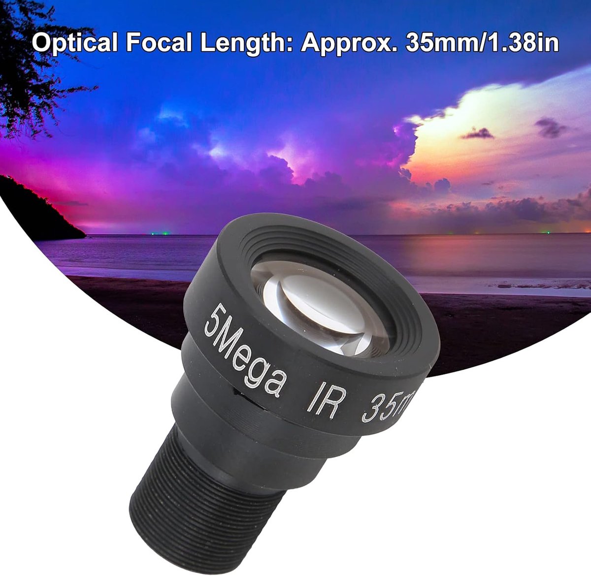 SnelShoppen - 5MP Camera Lens Wide Angle Lens F1.8 35mm M12 voor HD Beveiligingscamera, Duurzaam en Eenvoudig te Installeren