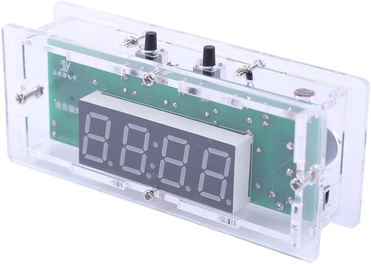 SnelShoppen - 4-Bit Digitale DIY Elektronische Klok Kit met LED Temperatuurweergave, 0.5 Inch Groene Scherm voor Loodgieten en Soldeerpraktijk