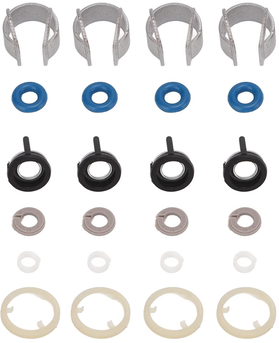 SnelShoppen - Carburateur O-Ring Reparatie Kit 4 Sets Brandstofinjectoren Seals Rubber Metaal 06H998907B Vervangingsset voor S5 S4 Q5 Q3