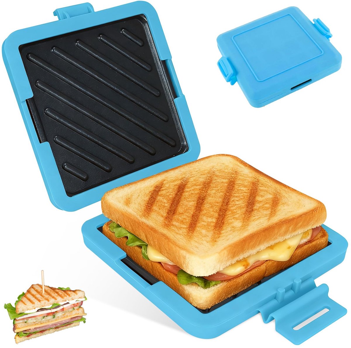 SnelShoppen - Magnetron Toastie Maker voor Croque-Monsieur, Siliconen Sandwichmaker, Vaatwasserbestendig, Draadloze Magnetron, Ideaal voor Kantoor, Ee
