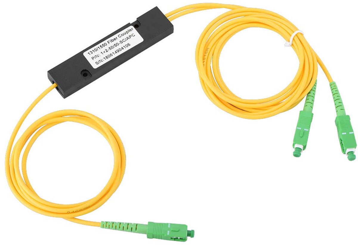 SnelShoppen - Fiber Pigtail-SC AP'C 1x 2 PLC Single Mode Glasvezel Splitter SC/UPC, Duurzaam en Compact, Voor Efficiënte Signaalverdeling