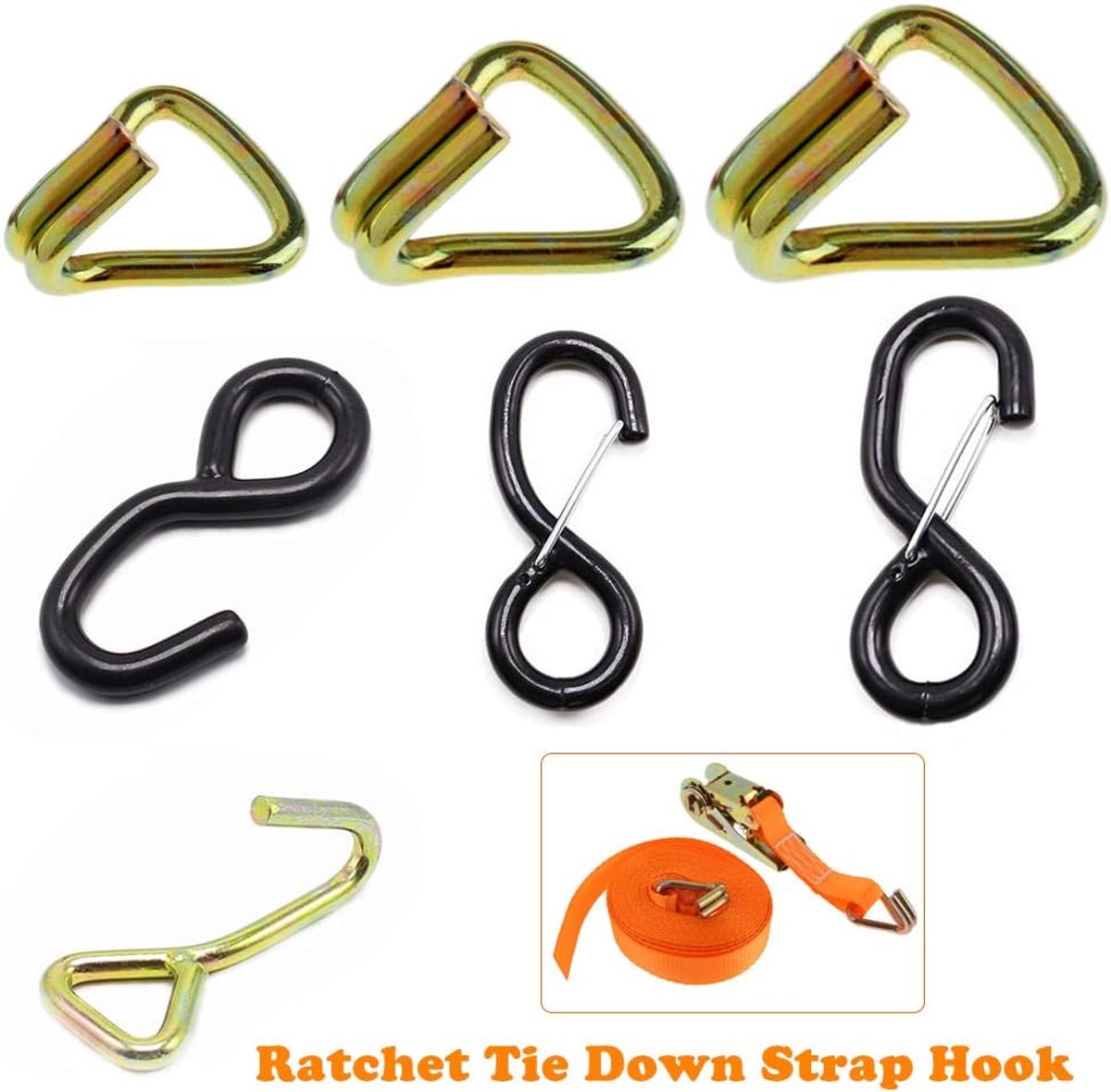 SnelShoppen - Heavy Duty Claw Hooks voor 25-50mm Ratchet Strap Webbing - Sterke en Duurzame Verbindingshaken voor Verpakkingen en Transport