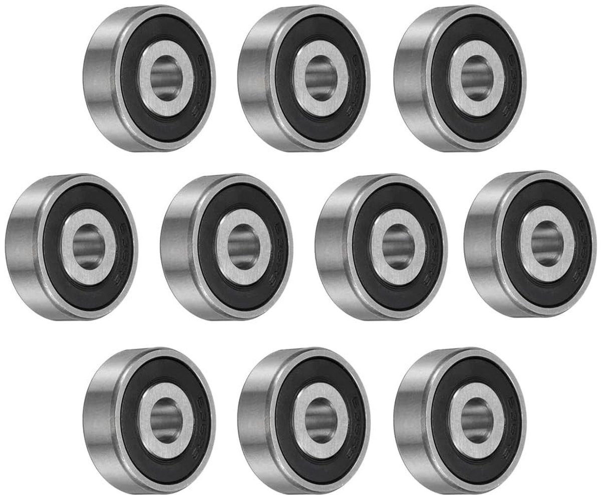 Solidchoice - Groefkogellagers 10 stuks 8 mm x 28 mm met Dubbelzijdige Rubberen Afdichting
