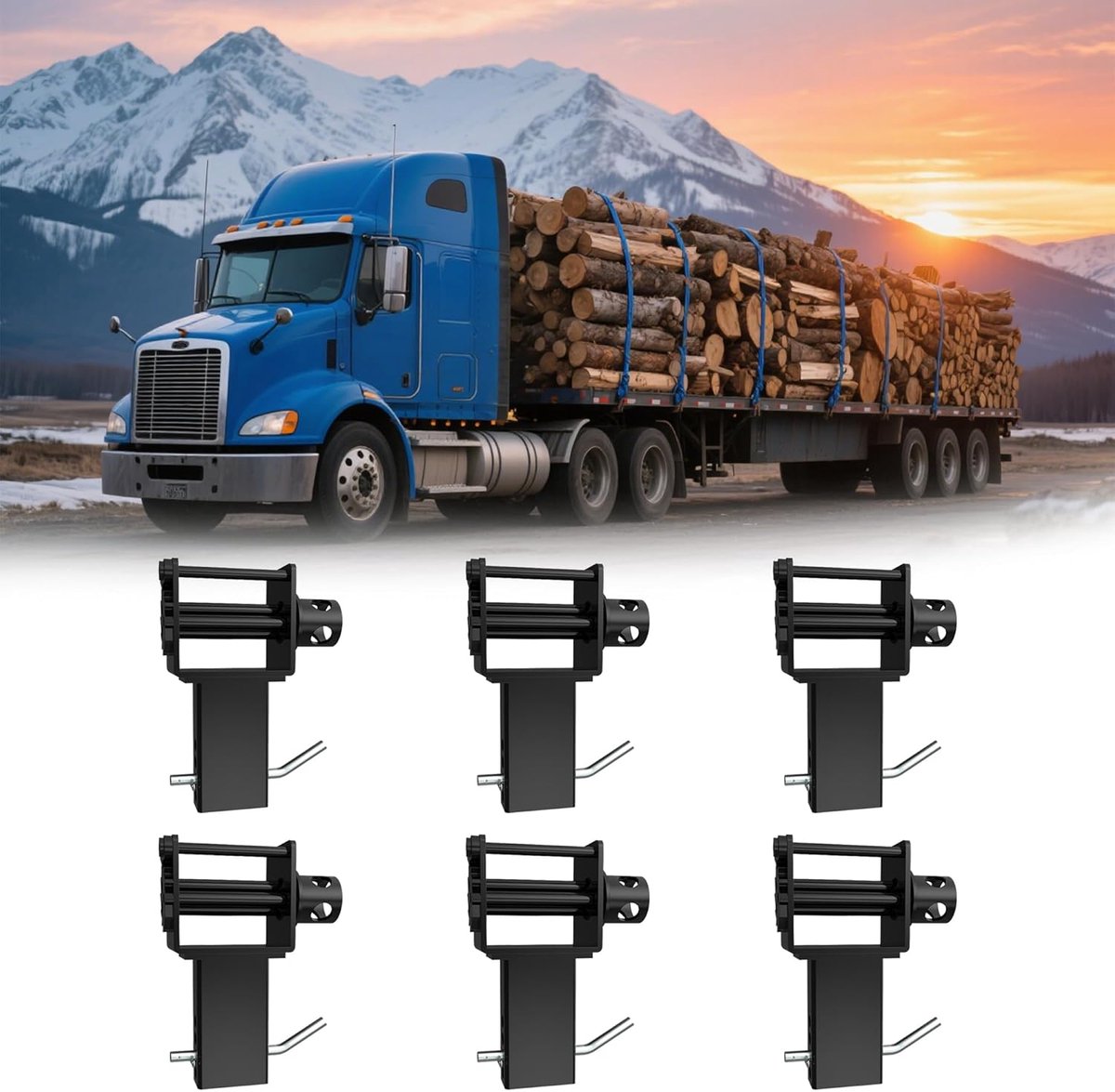 HoerFuriy - 6‑Stuks Zware Paalhouder‑Lier Voor Platte Oplegger En Vrachtwagen - Schuifbare Lier Voor Ladingbevestiging, Draagvermogen 2500 kg