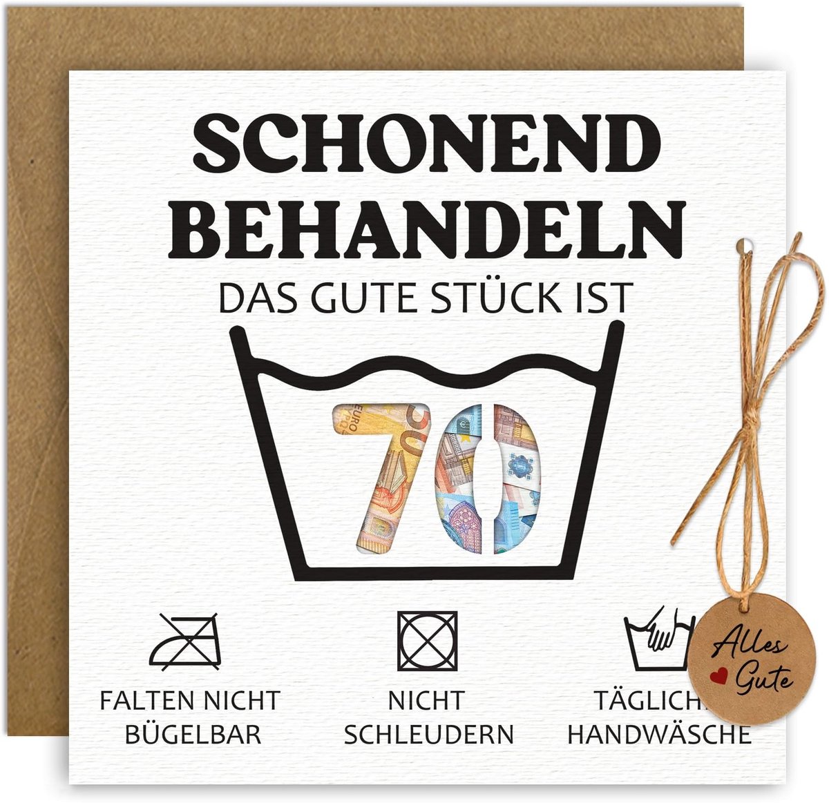 Solidchoice - Verjaardagskaart met Envelop voor 70e Verjaardag