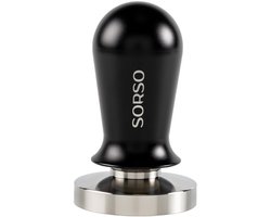 SORSO Barista dynamometrische tamper, roestvrij staal, met aluminium handvat, 58 mm – Zwart