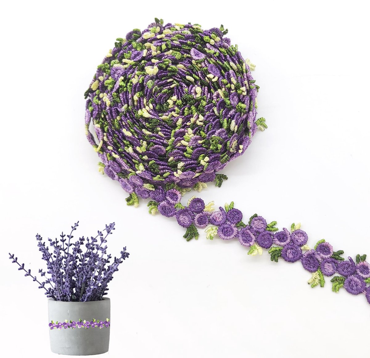 Solidchoice - 5 Yards Bloemen Kantband voor Decoratie en DIY