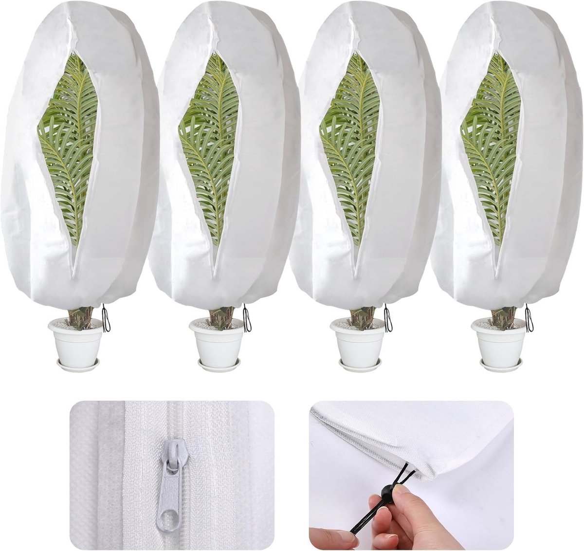 Solidchoice - 4 Stuks Vorstbescherming voor Planten met Ritssluiting en Ademend Materiaal