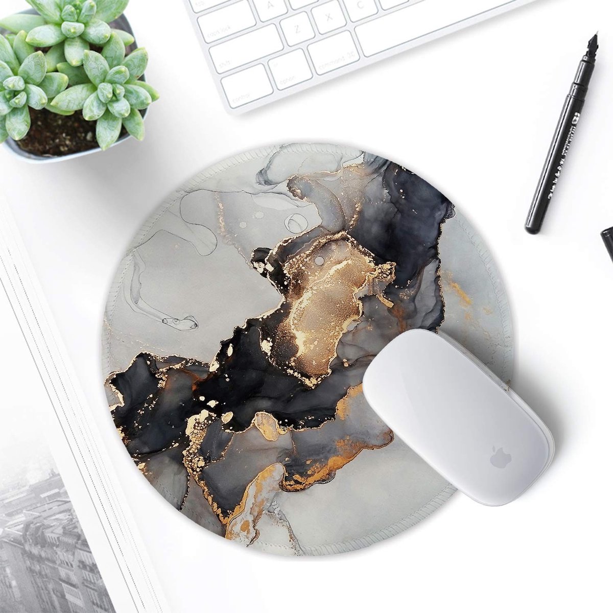 Solidchoice - Kleine Ronde Mouse Pad met Waterdichte Smooth Fabric en Antislip Ondergrond