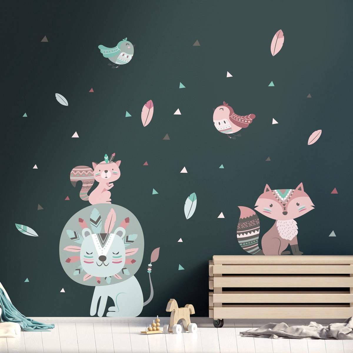 Ambiance Sticker Muurstickers - Leeuw, stamhoofd - Zelfklevende stickers - 150x110cm Multi color