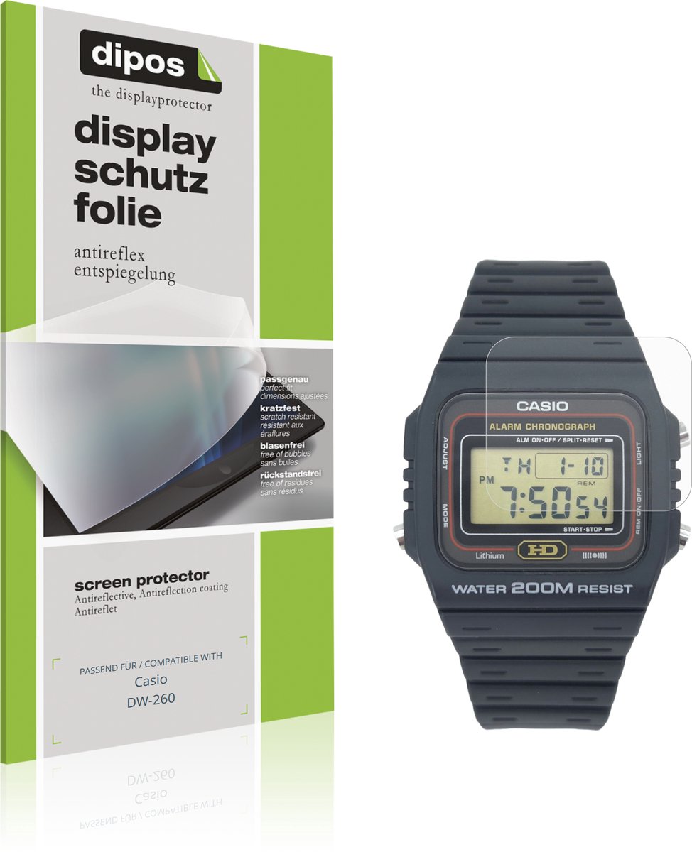dipos – 6x Matte Beschermfolie geschikt voor Casio DW-260 | Krasbestendige & antireflecterende Screenprotector Ultra-Thin