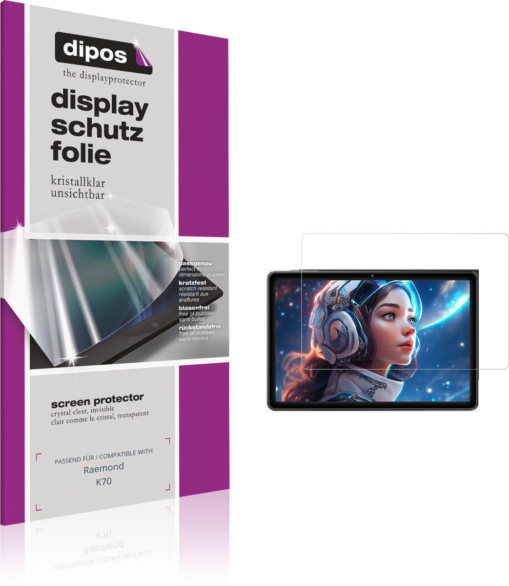 dipos – 2x Beschermfolie geschikt voor Raemond K70 | Krasbestendige & heldere Screenprotector Ultra-Thin