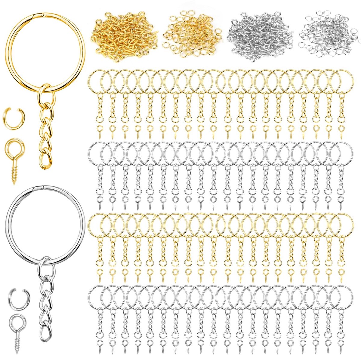 Solidchoice - Set van 440 Handgemaakte Sleutelhangers voor Sieraden en Knutselen