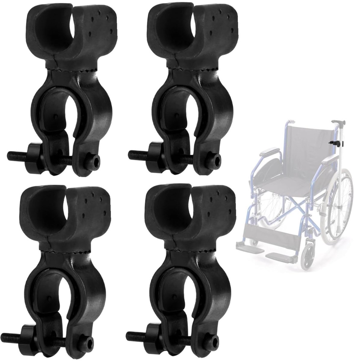 Solidchoice - Universele Wandstokhouder met 360 Graden Rotatie, Set van 4