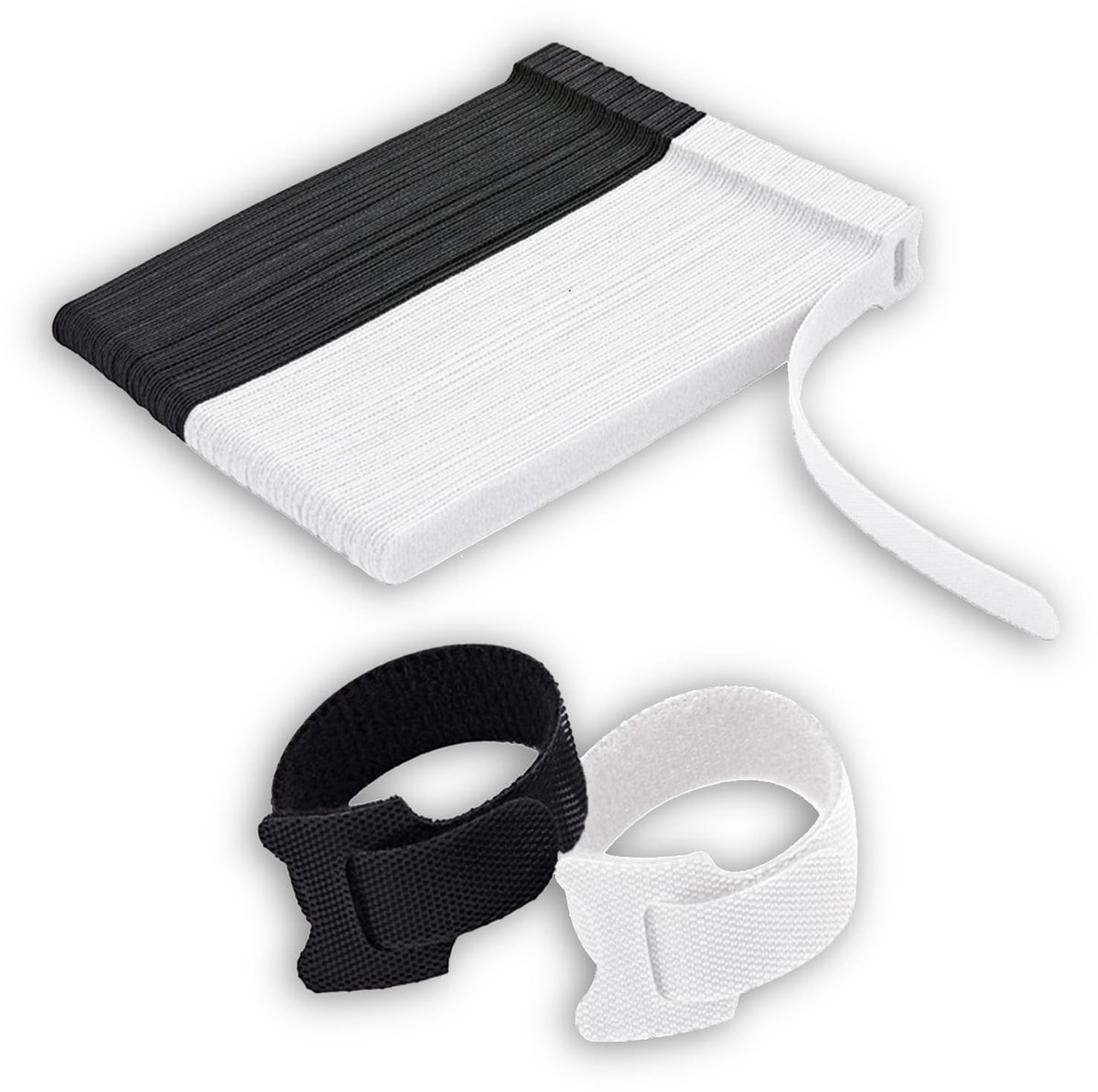 Solidchoice - Set van 50 Kabelbinders Zwart en Wit