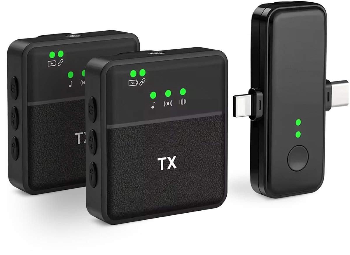 Solidchoice - Draadloze Lavalier Microfoon voor Smartphone en Camera - 2.4GHz Mini Microfoon voor Video-opnames