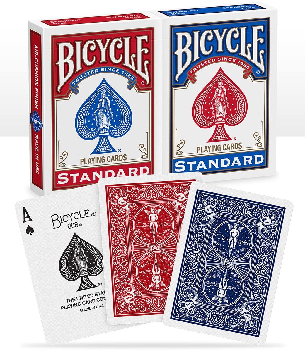 Solidchoice - Speelkaarten met Standaardindex, 2 Decks in Rood en Blauw
