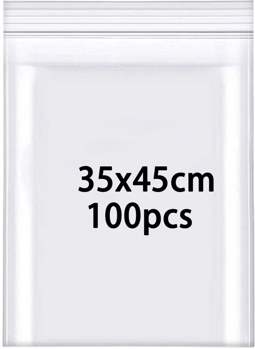 Solidchoice - Set van 100 Ritszakken, Herbruikbaar en Waterdicht (35 x 45 cm)