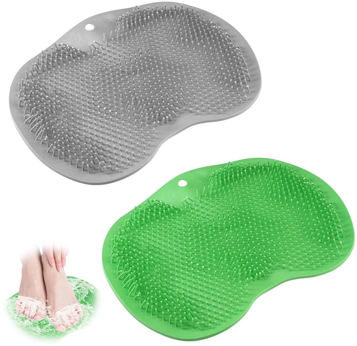 Solidchoice - 2 Stuks Antislip Siliconen Massagemat voor Douche, Voetmassage