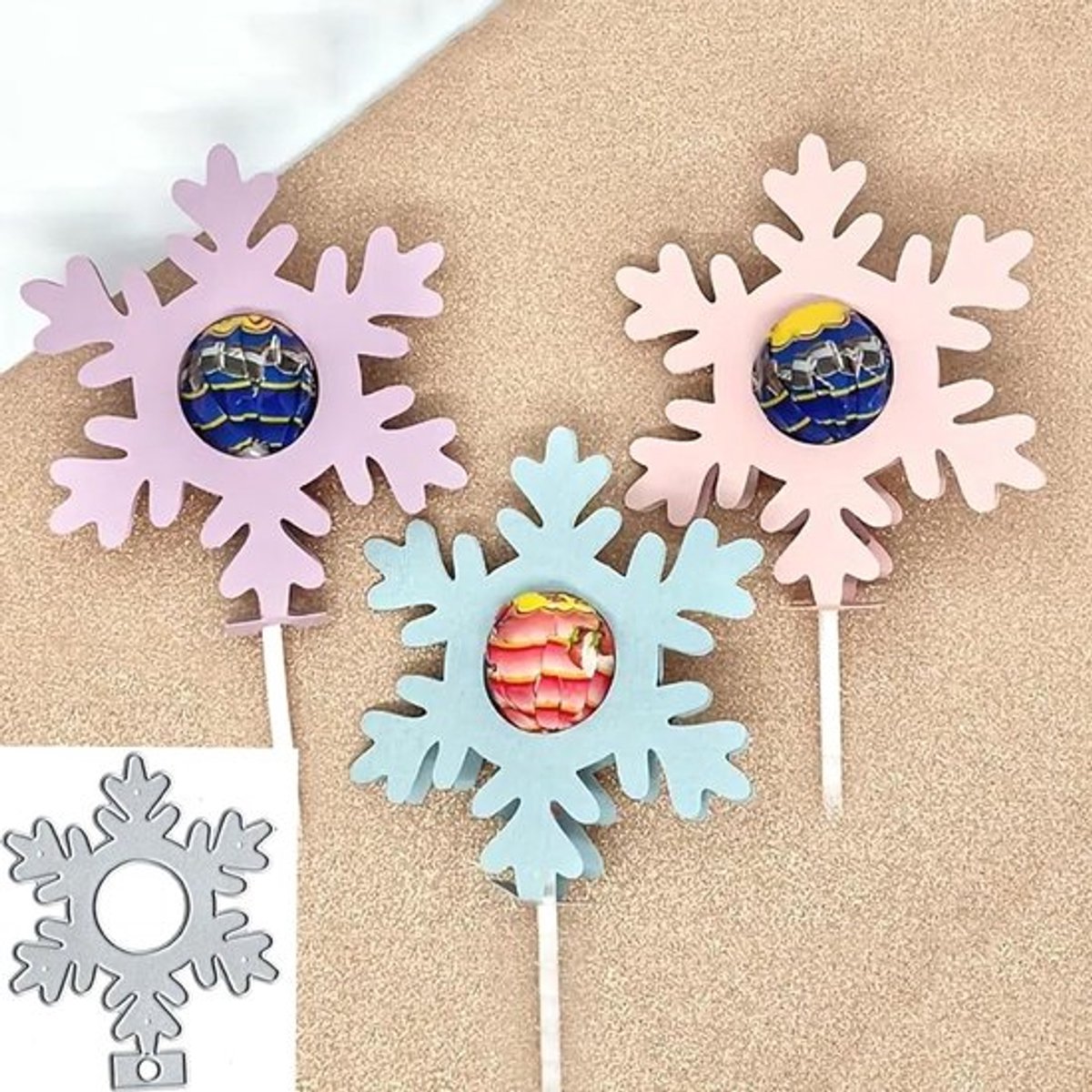 Sneeuwvlok Candy Box Wenskaart Metalen Die Cuts voor Kerst, Zonnebloem Snijmallen en DIY Scrapbooking Decoratie