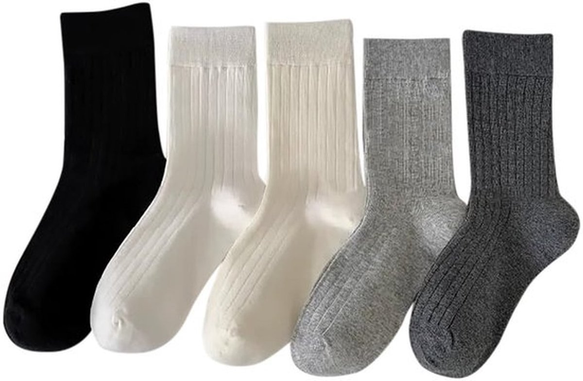Kousen Dames - Ultra-zachte Organische Katoenmix - Slim Fit Ontwerp - Versterkte Elastische Band - Veelzijdig Inzetbaar - Ademend Vermogen - Sokken