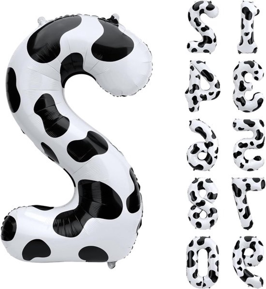 Koeprint Ballonnen voor Verjaardagsfeest - Boerderijthema Decoraties met Nummerballonnen en Cowgirl-elementen voor Kinderen (Nummer 2)