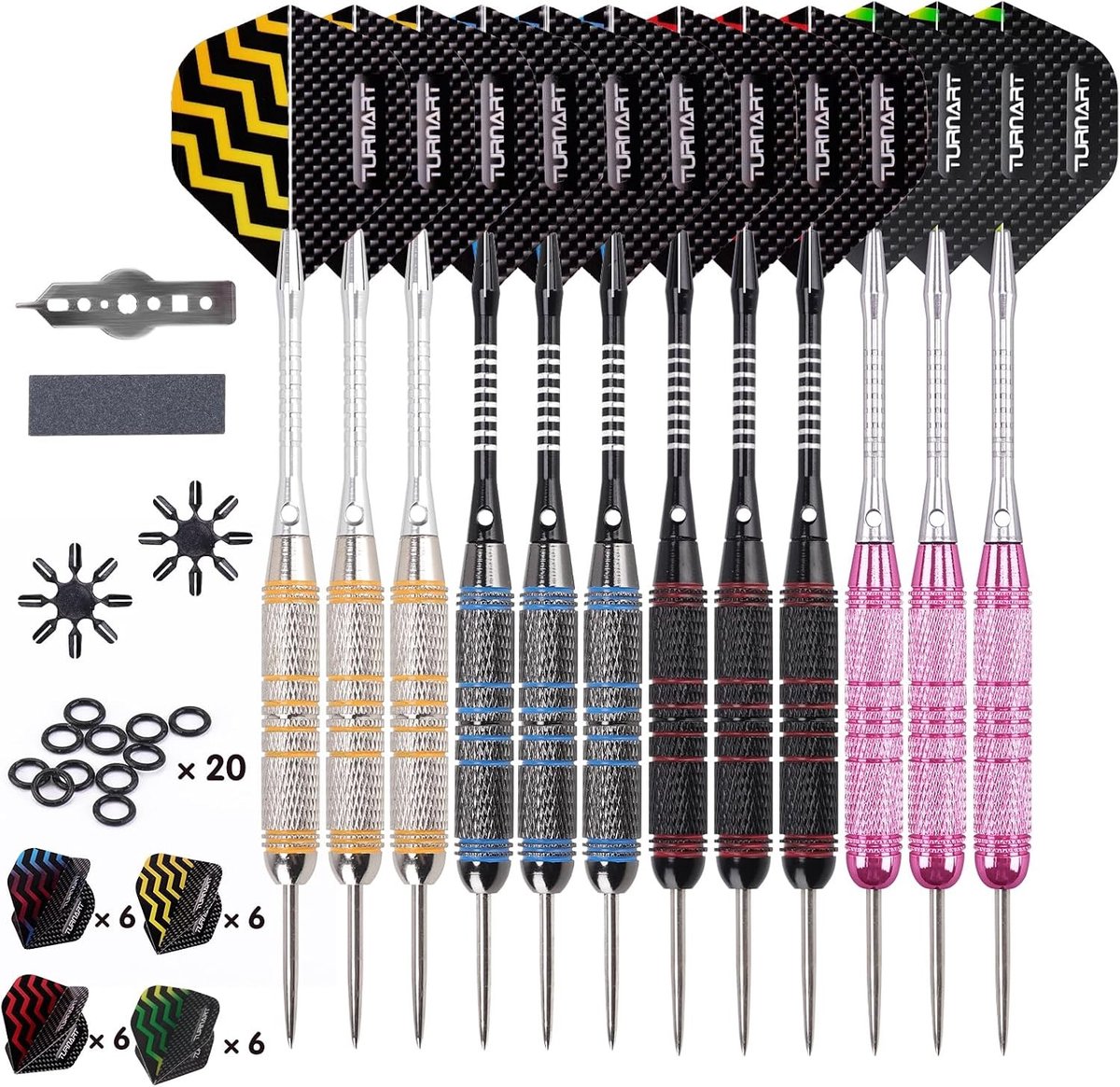 Professionele Dartpijlen - Roze - 24 gram - Metalen Punten en Aluminium Schachten - Voor Dartsportliefhebbers