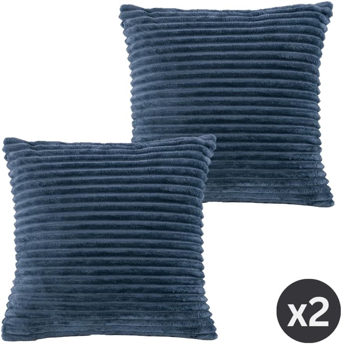 Tiseco Home Studio - Cushion (filled) RIBBLE - SET/2 - microflanel - Square - 45x45cm - blue fusion - ShopVlot