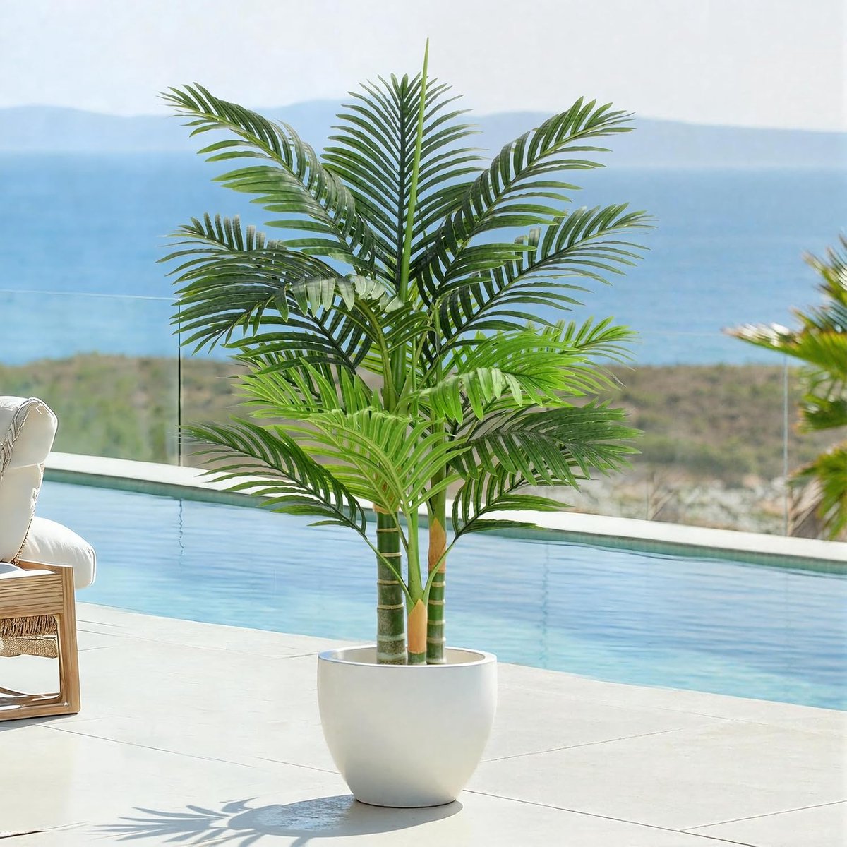 1 x Triple Artificial Plants for Outdoors, Gold, 120 cm - ShopVlot