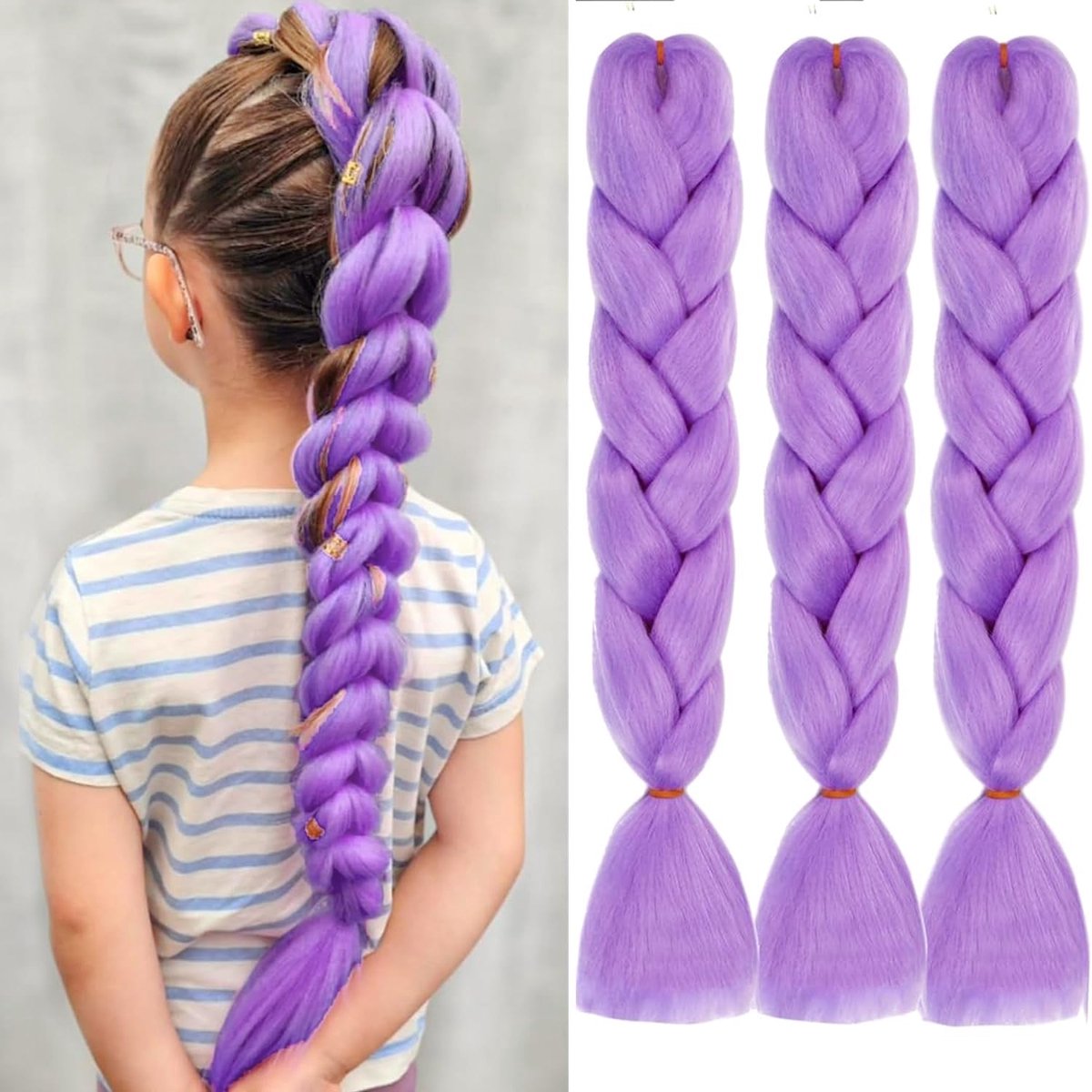 ColorfulPanda 3 Pieces Jumbo Braids Synthetic Hair 24 Inches 100 g Kanekalon Hair Braiding Extensions for Crochet - ShopVlot