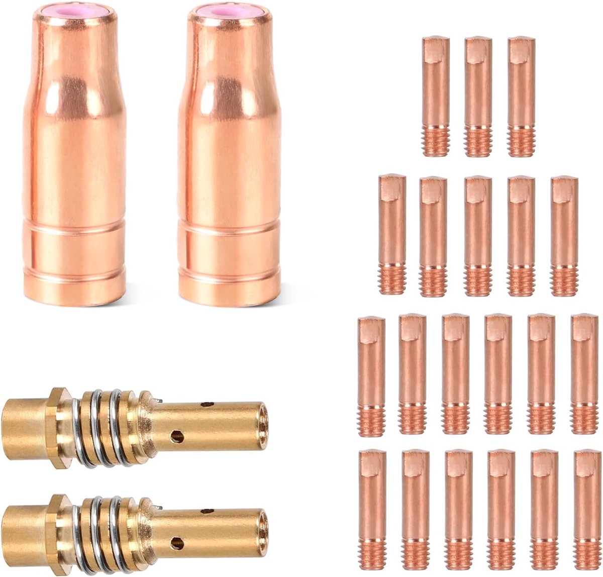 SWAWIS 24pcs Wear Parts Set Protective Gas Welding Machine Accessories for AK15/MB15 AK14/MB14 MIG MAG Welding Machine - ShopVlot