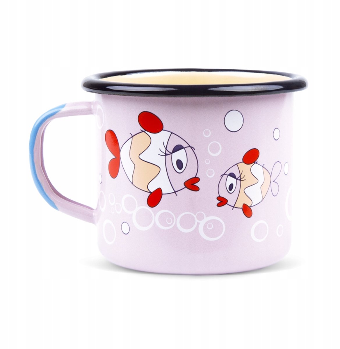 Roze Emaille Mok 350ml Vissen - Kinder Collectie FUN