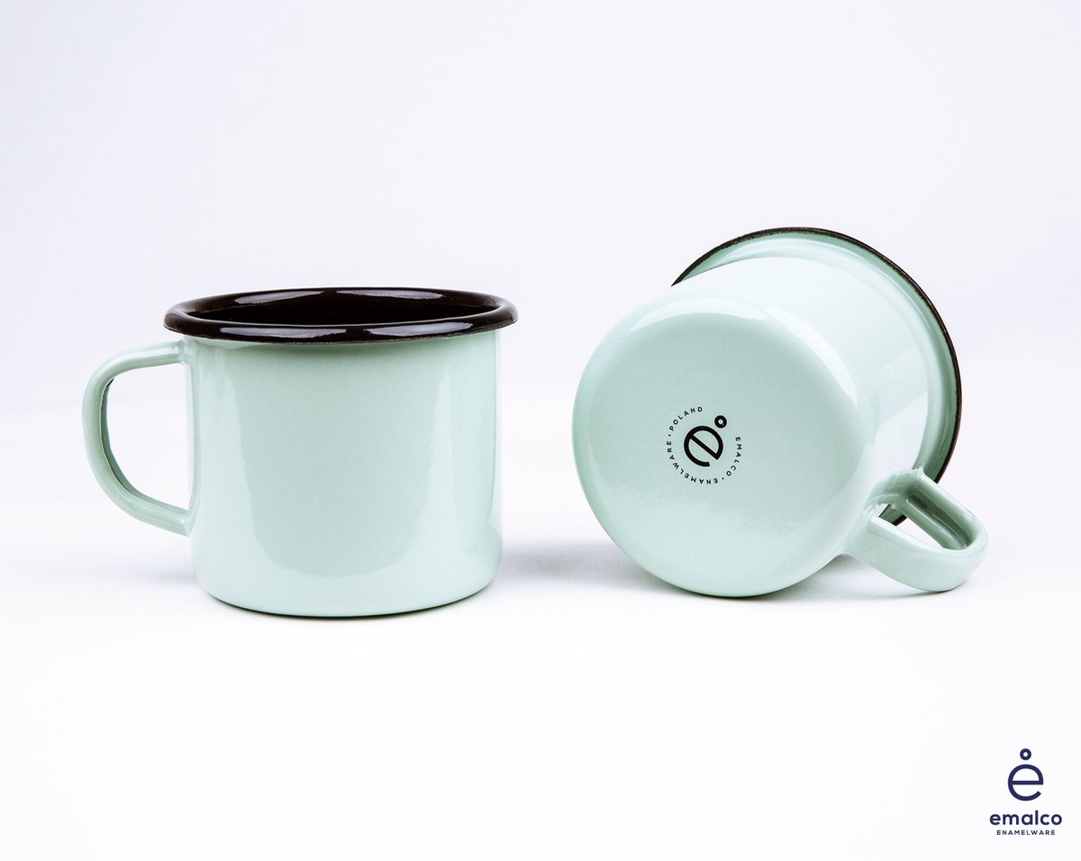 Emalieren Mok Groen 350ml - Vintage Stijl voor Buiten & Thuis