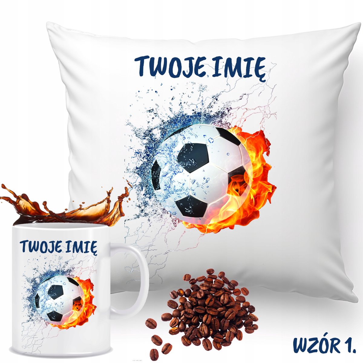 Merkloos Mok & Kussenset - Perfect cadeau voor voetbalfans