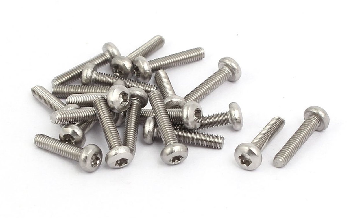 Solidchoice - 20 Stuks RVS Torx Flat Head Schroeven M2.5 x 12mm