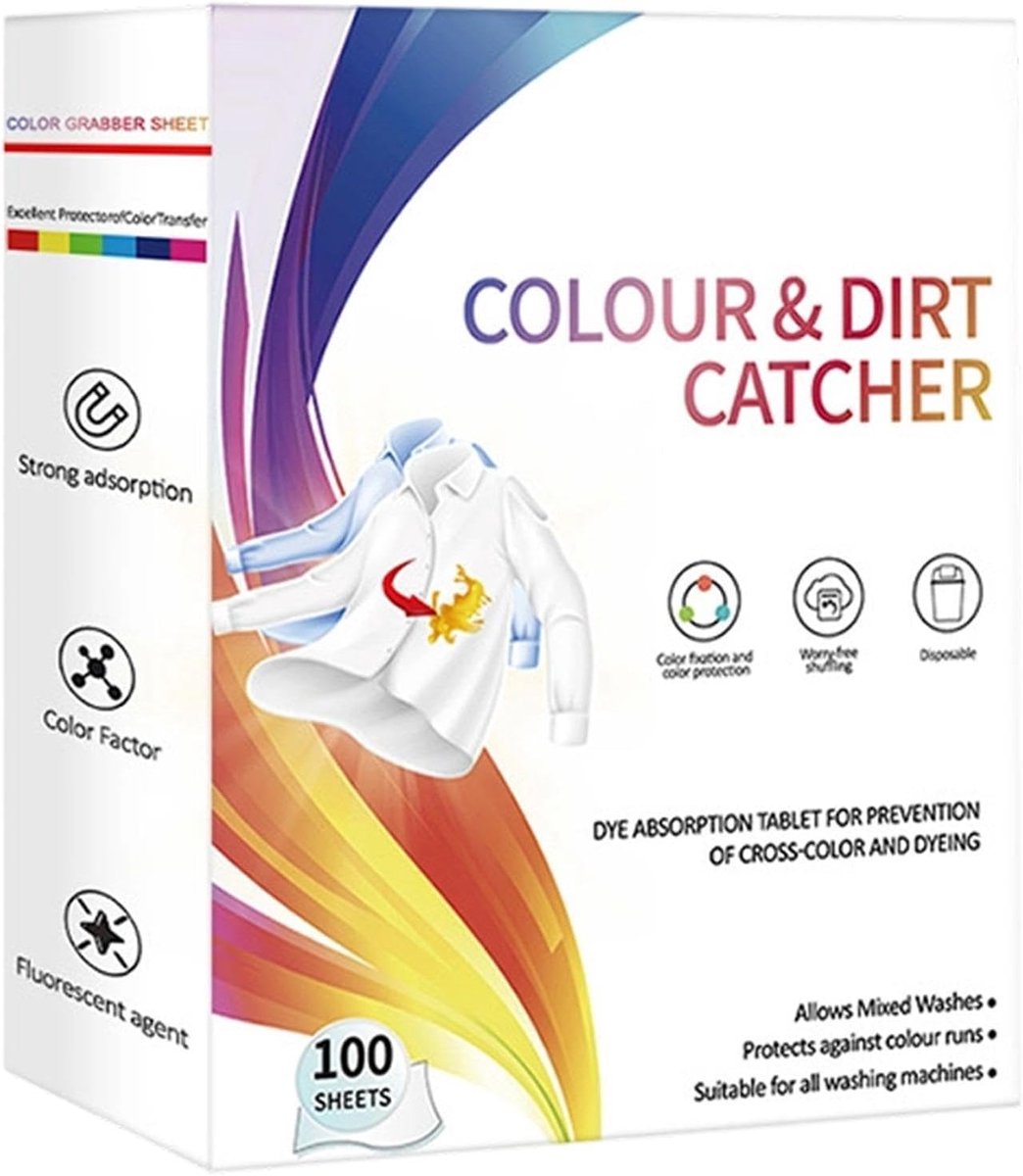 Color Catcher - voor de Wasmachine - Kleurecht (wit) - Kleurversterkende (zwart) - 2 Dozen
