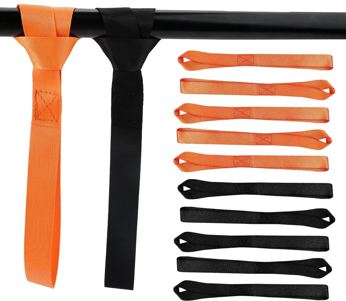 Solidchoice - Nylon Sjorlussen, Set van 10, 2,5 cm x 30 cm, Zwart en Oranje