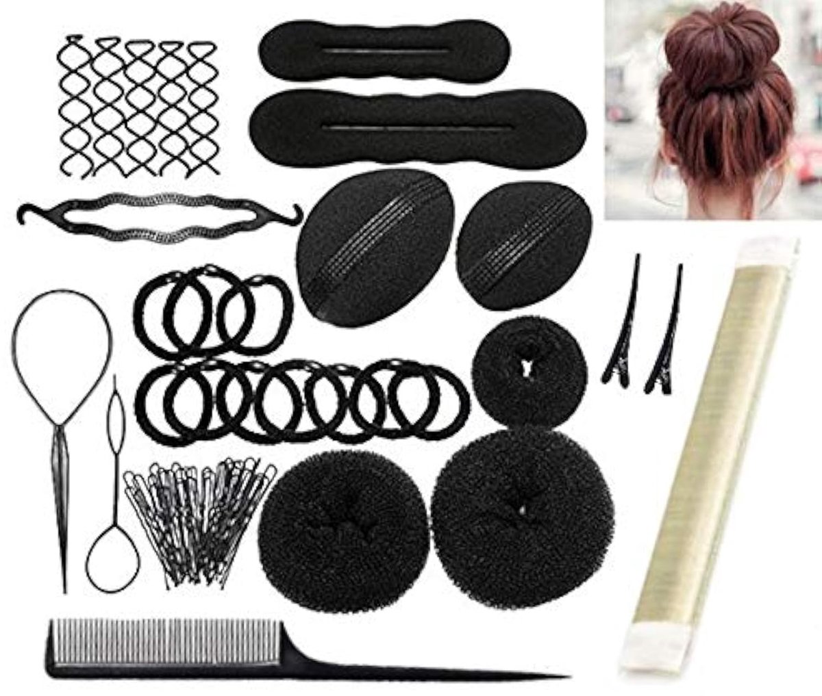 Solidchoice - Kappershulpset voor Eenvoudige Kapsels met Accessoires voor Lang Haar