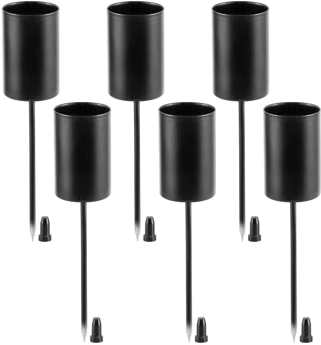 Solidchoice - Set van 6 Zwarte Kaarsenhouders voor Tafel