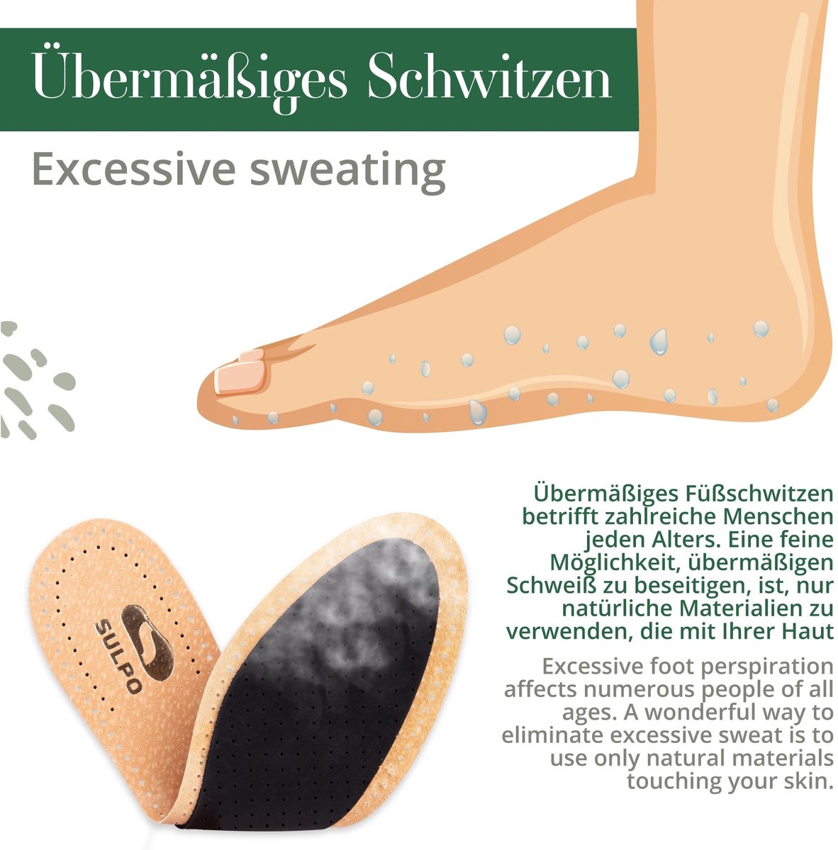 Solidchoice - Inlegzolen met Actieve Kool tegen Zweetvoeten, Maten 36-47