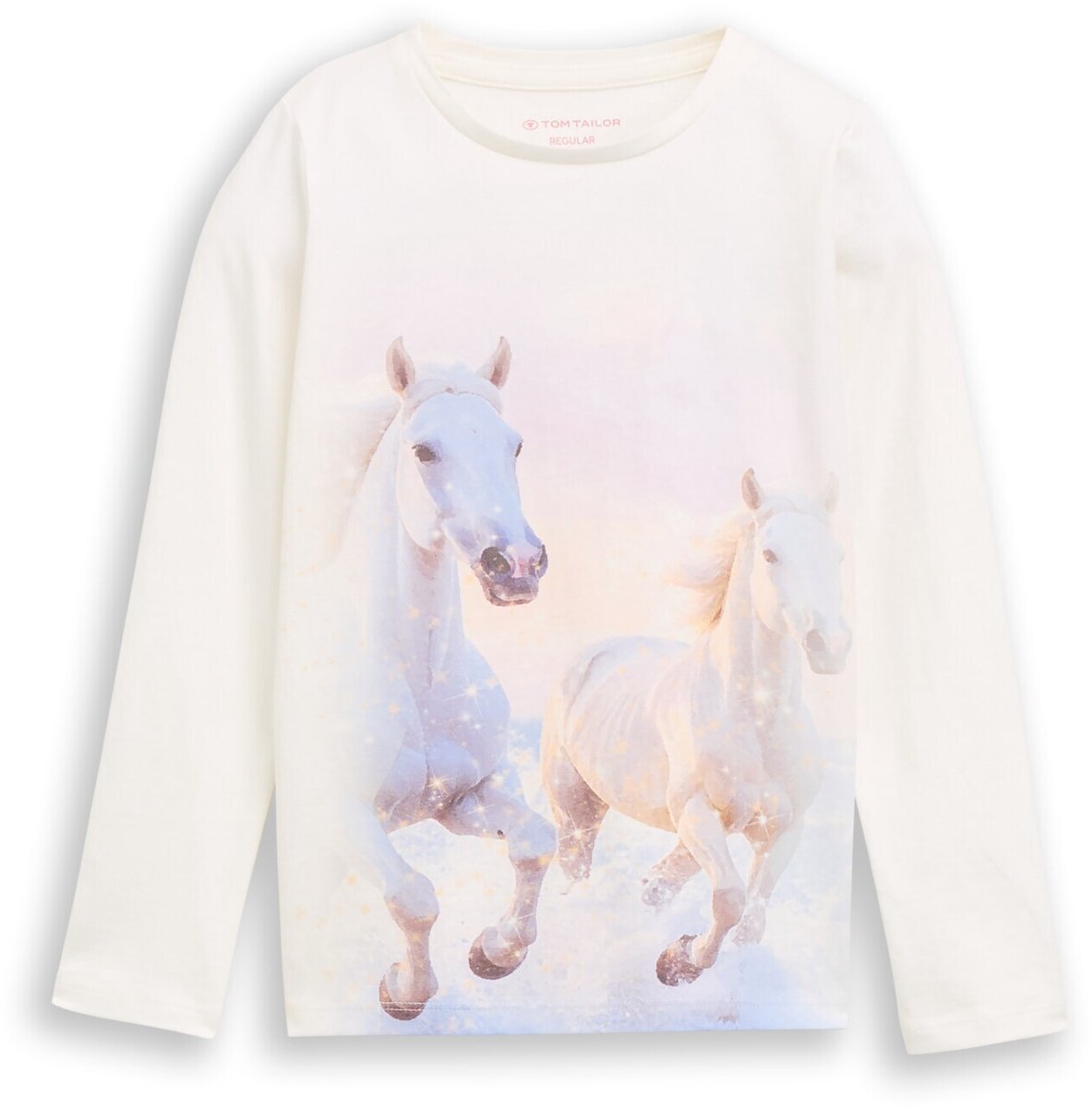 Tom Tailor - T-shirt met lange mouwen en fotoprint - Maat 116/122 - Whisper White