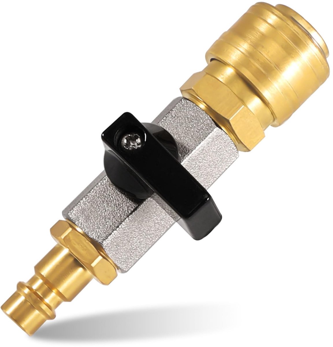 Solidchoice - Gecomprimeerde Lucht Afsluitklep Compleet Set (3/8 Inch) - Messing Snelsluiting met Kogelklep