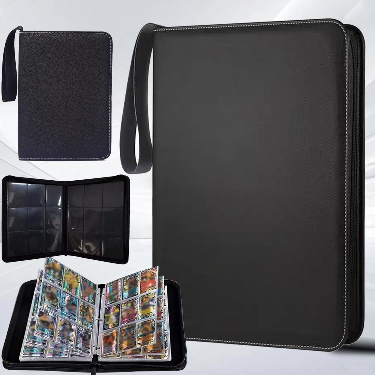 Solidchoice - Binder voor Trading Cards - 900 Transparante Bladen van Waterproof PU Leer