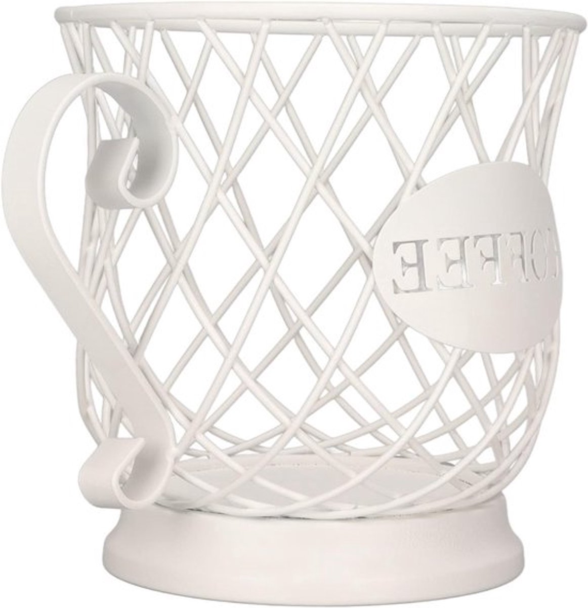 Koffiecapsulehouder voor 25-30 capsules van metaal, ideaal voor keuken en kantoor, wit design
