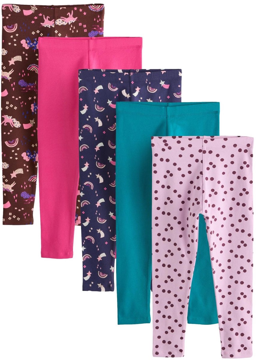 Next - Meisjes - Set van 5 leggings - Roze