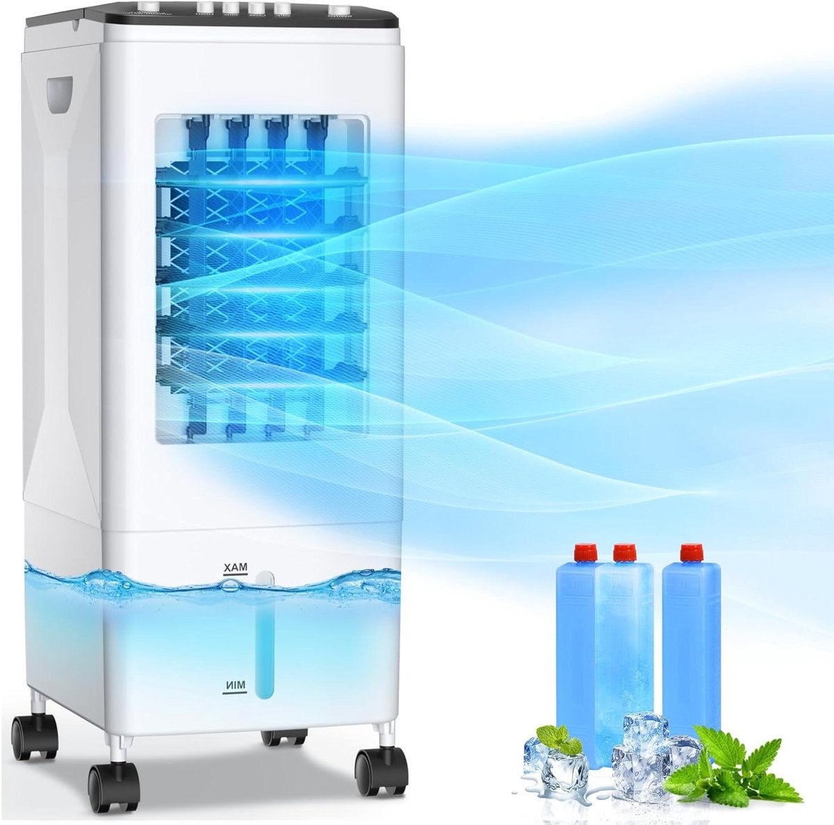 Mobiele Airco - Luchtkoeler Ventilator - Ruimte Koelen - 3-in-1 Functie - 6L Tank - Wit
