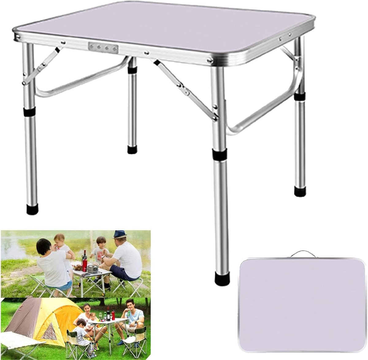Vouwtafel - Inklapbare Plooitafel - Klaptafel - Wit - 60X45cm