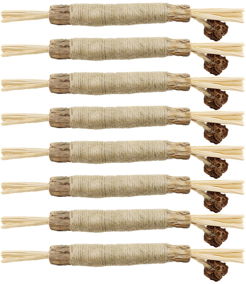Solidchoice - 8 Stuks Kausticks voor Katten - Natuurlijke Matatabi Stokjes voor Tandgezondheid