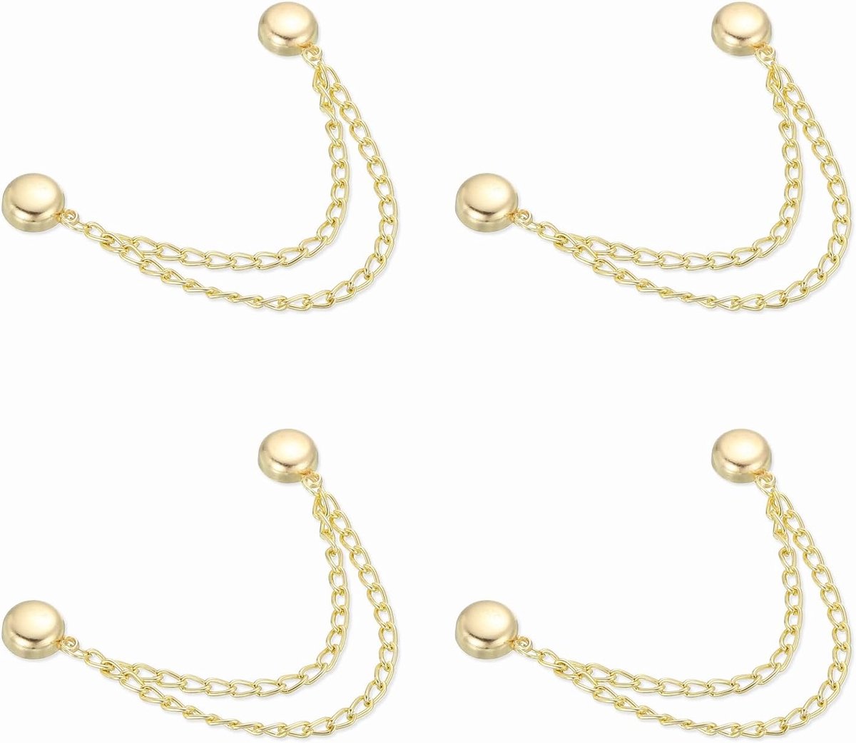 4 stuks magnetische kledingclips, ronde kledingklemmen met ketting, kledingclips, multifunctionele hijab-magneten voor dunne kleding, sjaals, broekspijpen, broche, 14 mm